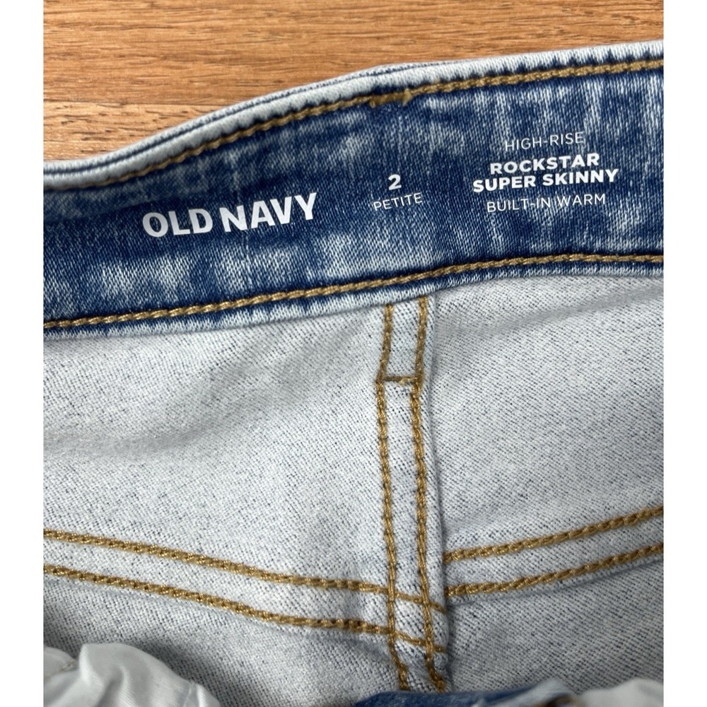 Old Navy High Rise Rockstar Super Skinny Jeans Size 2 Petite NEW - Picture 4 of 12